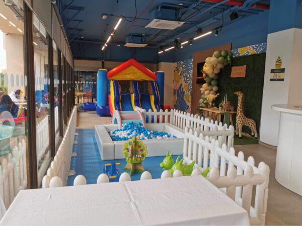 White Pink and Blue Play Area (for kids ages 1 to 6 years old)